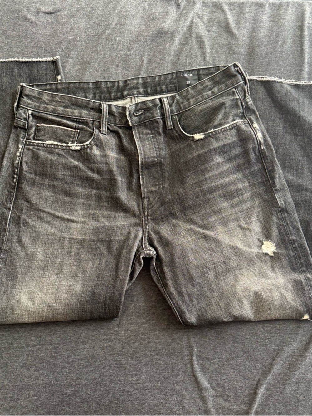 Vince 100% Cotton Black Distressed Jeans